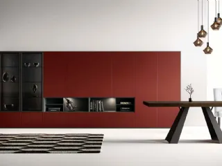 Libreria a muro Kosmos KL204 in laccato opaco di Mercantini