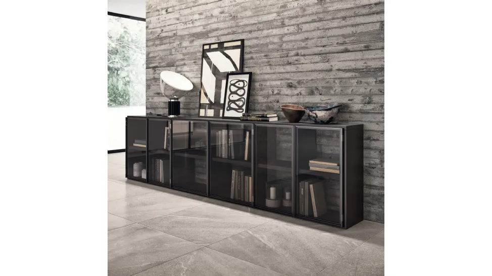 Libreria Living Motus Grigio Antracite di Scavolini