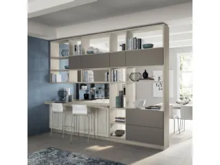 Libreria divisoria Living Sax in decorativo Grigio Gabbiano di Scavolini