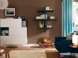 Libreria moderna in laccato opaco Flexa LV202 di Moretti Compact