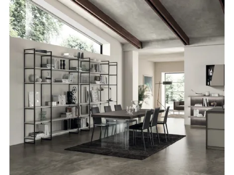 Libreria Living Liberamente sistema Metro di Scavolini