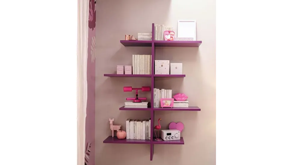 Libreria in laccato lampone YC312 di Moretti Compact
