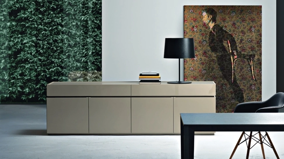 Madia Cidori 01 in laccato Juta lucido e opaco di Sangiacomo