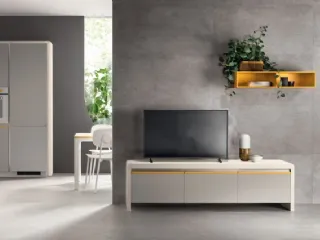 Madia Living Dandy Plus Grigio Velo e Giallo Senape di Scavolini