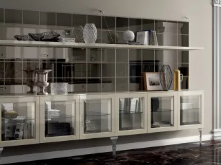 Madia Living Exclusiva in Laccato lucido Tortora di Scavolini