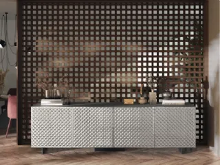Madia Sideboard 03 in vetro specchiato a rombi di Scavolini