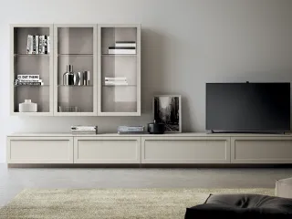 Parete Attrezzata Living Carattere Laccato opaco Tortora di Scavolini