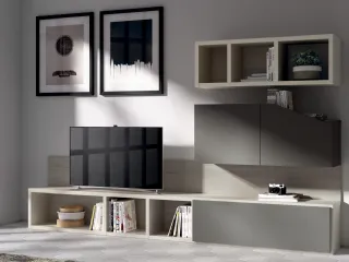 Parete Attrezzata Living Flux in decorativo Olmo Jaipur di Scavolini