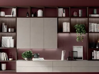 Parete Attrezzata Living Mood in decorativo Larice Nuance di Scavolini