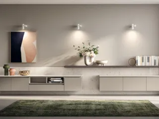 Parete Attrezzata Living Motus in laccato opaco Visone di Scavolini