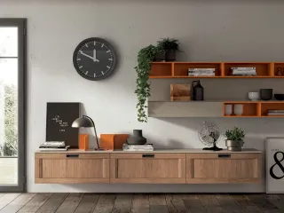 Parete Attrezzata Living Sax in Rovere Land di Scavolini