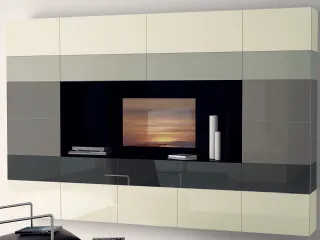 Parete Attrezzata Living Tetrix con Ante in Vetro di Scavolini