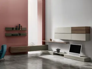 Parete Attrezzata moderna ad angolo KV011 di SantaLucia