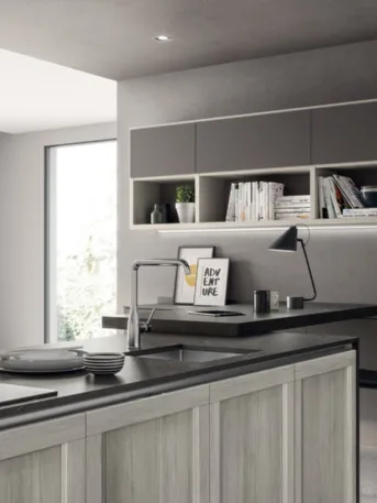Parete Attrezzata Living Evolution in laccato Grigio Ferro di Scavolini