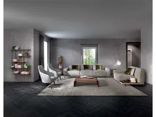 Divano lineare in tessuto imbottito Costanza di Pacini e Cappellini