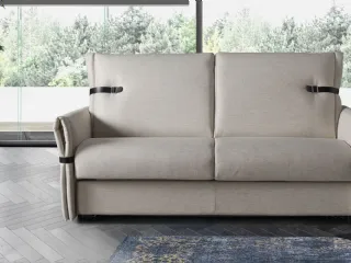 Divano letto lineare in tessuto con cinghie Louvre de Il Benessere