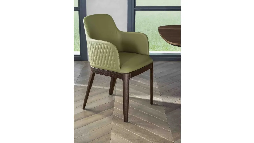 Sedia Margot rivestita in pelle di Bontempi
