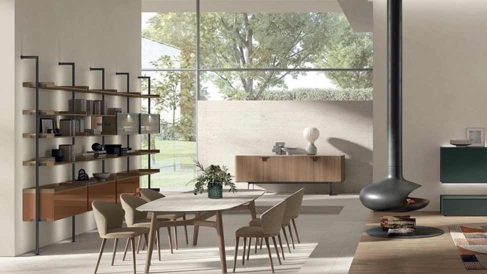 Sedia Meryl in tessuto e legno di Tomasella