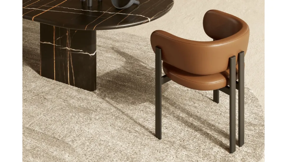 Sedia Bay Metal Armchair in pelle e metallo di Nature Design