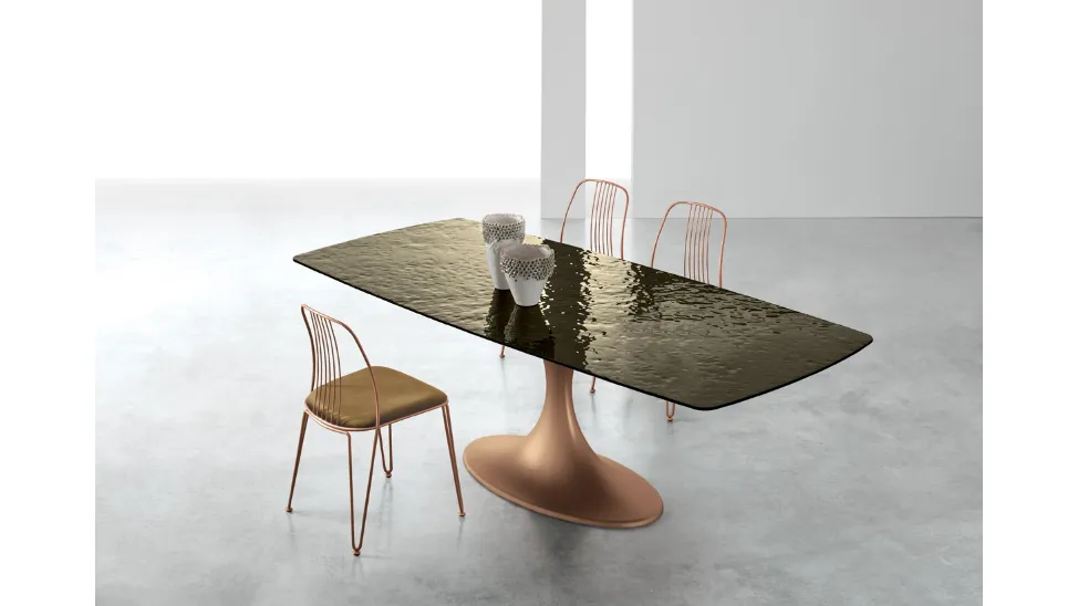 Tavolo Calice con top in vetro Target Point