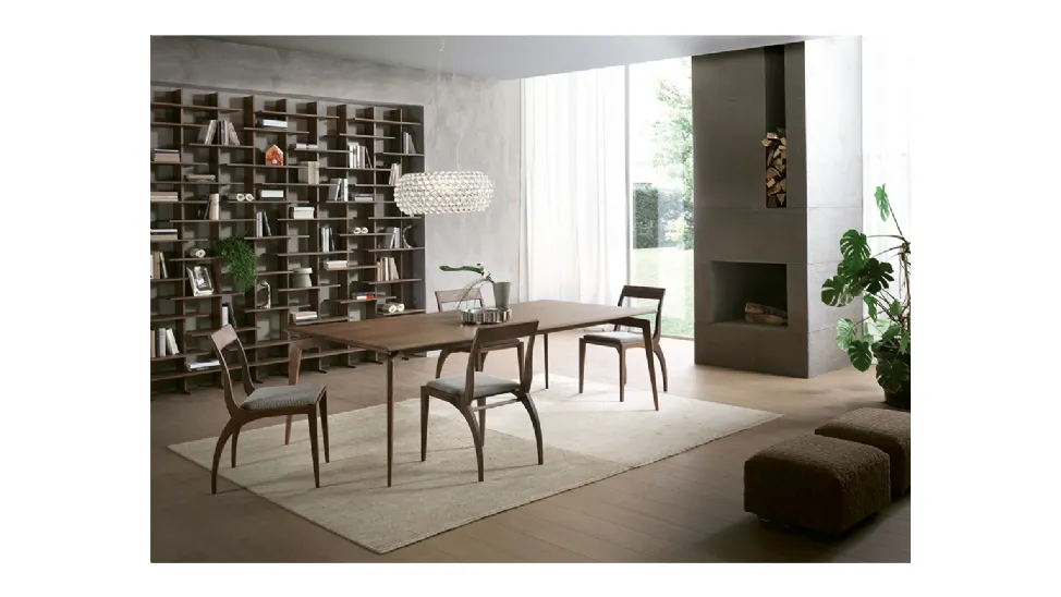 Tavolo rettangolare Hope con piano e gambe in legno di Pacini e Cappellini