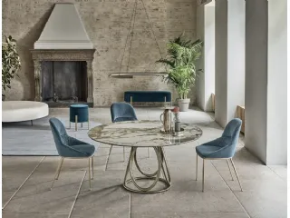 Tavolo Louis Rotondo in SuperMarmo di Bontempi