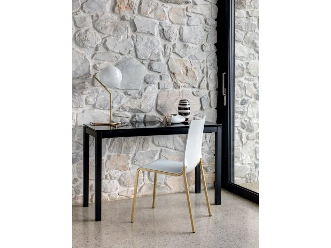 Tavolo consolle allungabile Mago di Bontempi moderno con piano in vetro