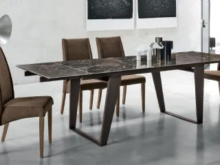 Tavolo di design in metallo e vetro allungabile Zeuso 180 di Target Point