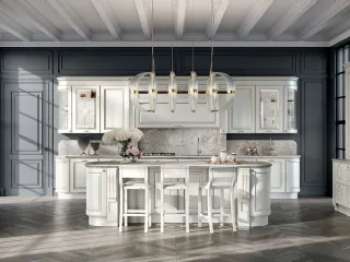 Cucina Classica Baltimora in laccato Bianco e Oro di Scavolini