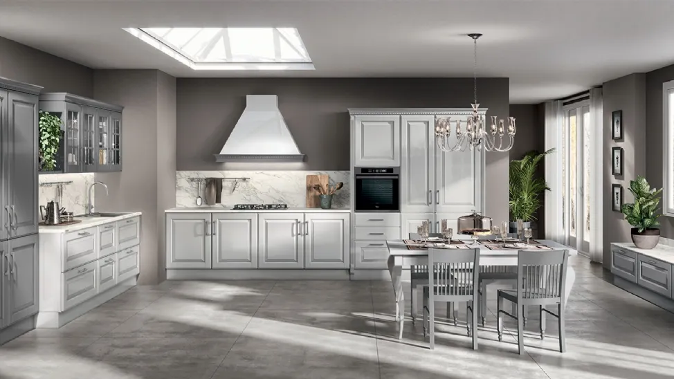 Cucina Classica Baltimora in laccato Grigio Airone di Scavolini