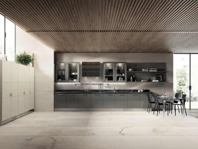 Cucina Classica con penisola Madeleine Bianco Burro di Scavolini