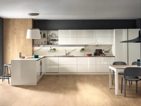 Cucina Moderna Dandy Plus Bianca Lucida di Scavolini