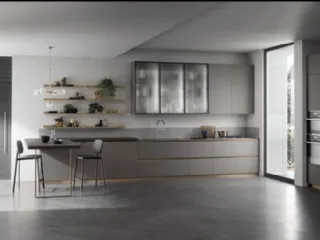 Cucina Moderna con penisola DeLinea Grigio Londra di Scavolini