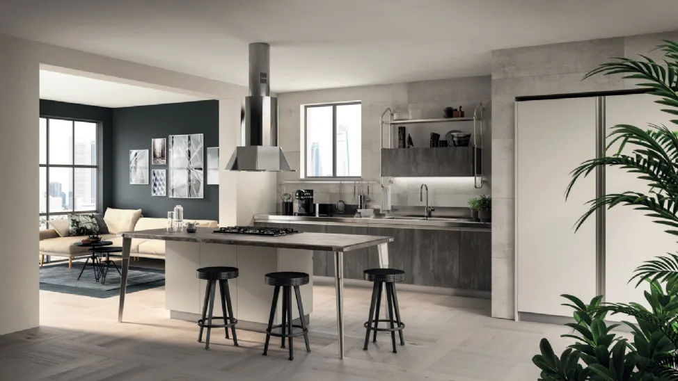 Cucina Moderna Diesel Open Workshop Concrete Harlem di Scavolini