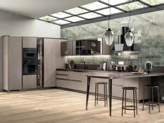 Cucina Moderna Diesel Open Workshop in Rovere Gessato di Scavolini