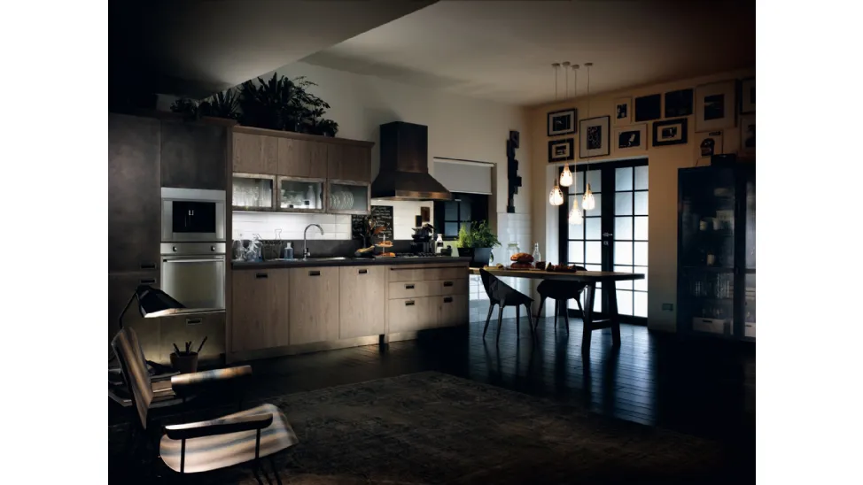 Cucina Moderna Diesel Social Kitchen in Ruxe Grey con penisola di Scavolini