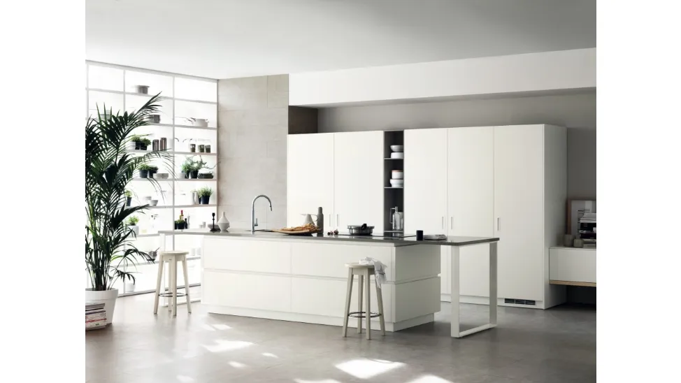 Cucina Moderna Foodshelf laccato Bianco Prestige di Scavolini