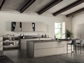 Cucina Moderne Liberamente Visone ed Antracite di Scavolini