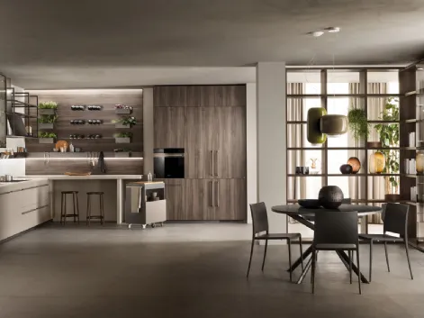 Cucina Moderna Mia Grigio Selce e Noce Garden di Scavolini