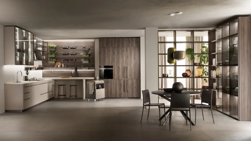 Cucina Moderna Mia Grigio Selce e Noce Garden di Scavolini