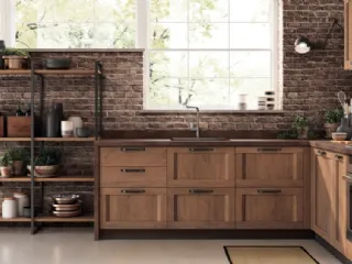 Cucina Moderna angolare Sax in decorativo Rovere Land di Scavolini