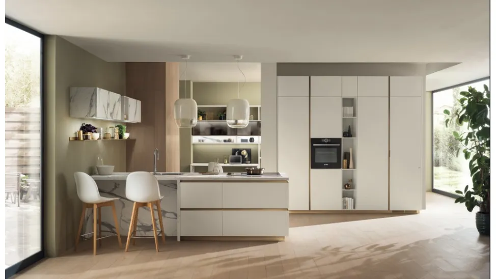 Cucina DeLinea in laccato Bianco Prestige di Scavolini