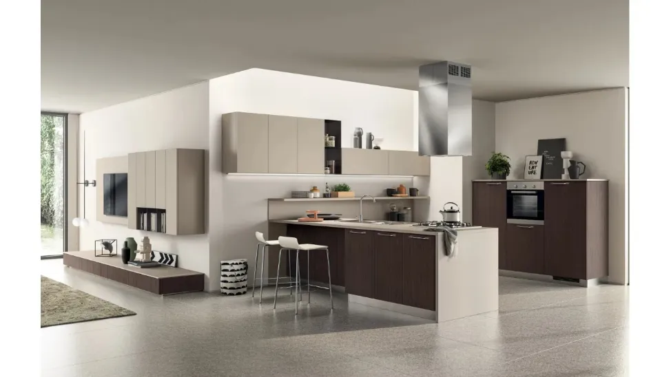 Cucina Sax Visone e Noce Fashion di Scavolini
