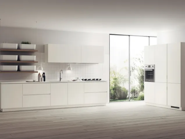 Cucina Moderna Qi in Olmo Hono con armadi Switch di Scavolini