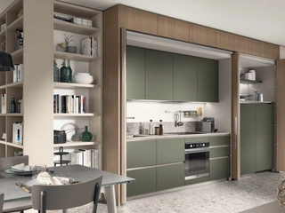 Cucina su misura salvaspazio Boxi 05 Verde di Scavolini