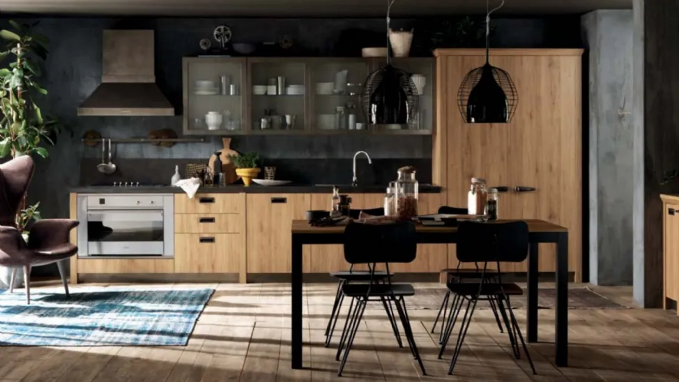 Cucina moderna con piano laminato in linea Diesel Social Kitchen 02 di Scavolini