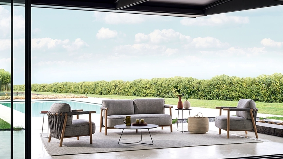 Divano Nathy in tessuto e legno di Ditre Italia